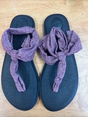 Sanuk Yoga Knotted Fabric Strap Sandals in Marled Mauve